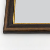 Cornice Classica su Misura - Modello Brunelleschi Noce e Filo Foglia Oro